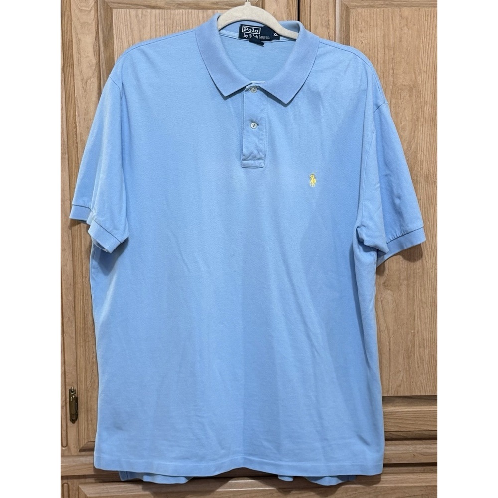 Ralph Lauren Polo Shirt Mens XL Light Blue Preppy Pony Casual Work Career Office